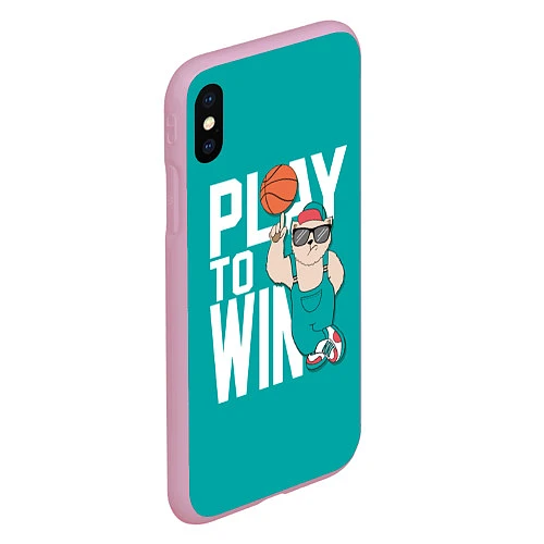 Чехол iPhone XS Max матовый Play to win / 3D-Розовый – фото 2