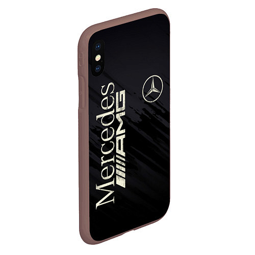 Чехол iPhone XS Max матовый Mercedes AMG: Black Edition / 3D-Коричневый – фото 2