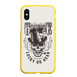 Чехол iPhone XS Max матовый Life is a camble lucky or dead, цвет: 3D-желтый