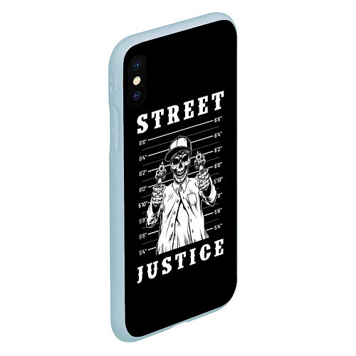 Чехол iPhone XS Max матовый Street Justice / 3D-Голубой – фото 2