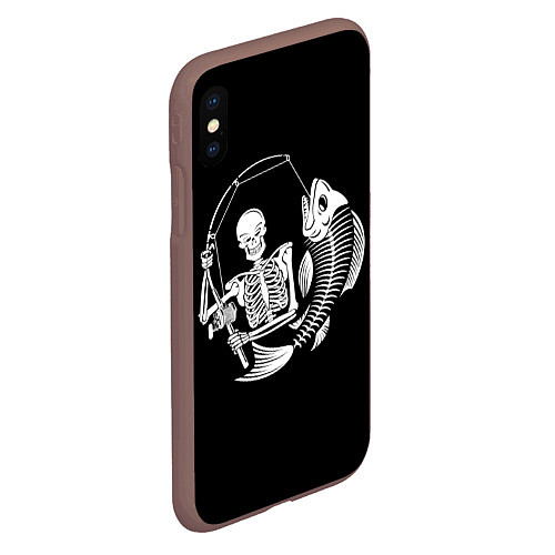Чехол iPhone XS Max матовый Fishing Skull / 3D-Коричневый – фото 2
