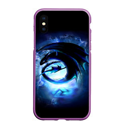 Чехол iPhone XS Max матовый Night Fury, цвет: 3D-фиолетовый