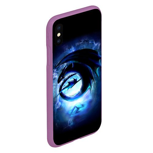 Чехол iPhone XS Max матовый Night Fury / 3D-Фиолетовый – фото 2