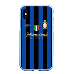 Чехол iPhone XS Max матовый Internazionale Milano, цвет: 3D-голубой