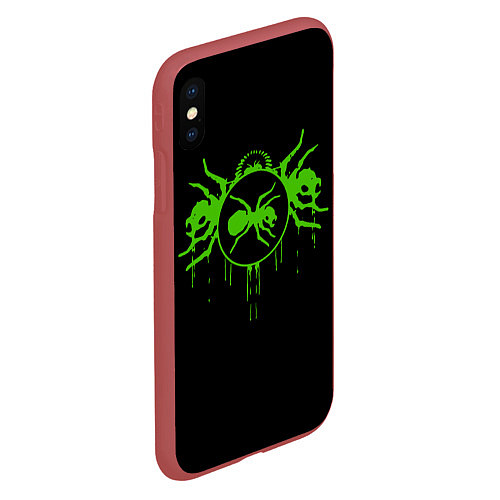 Чехол iPhone XS Max матовый The Prodigy: Acid Ants / 3D-Красный – фото 2