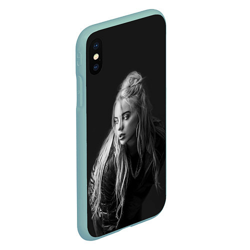 Чехол iPhone XS Max матовый Billie Eilish: Black Fashion / 3D-Мятный – фото 2