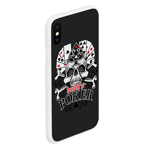 Чехол iPhone XS Max матовый Poker devils / 3D-Белый – фото 2