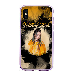 Чехол iPhone XS Max матовый Billie Eilish: Aqua, цвет: 3D-сиреневый