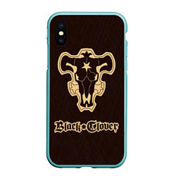 Чехол iPhone XS Max матовый Black Clover, цвет: 3D-мятный