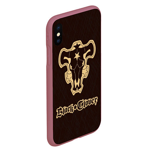 Чехол iPhone XS Max матовый Black Clover / 3D-Малиновый – фото 2