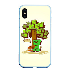 Чехол iPhone XS Max матовый Forest Creeper, цвет: 3D-голубой