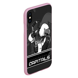 Чехол iPhone XS Max матовый Washington Capitals: Mono, цвет: 3D-розовый — фото 2