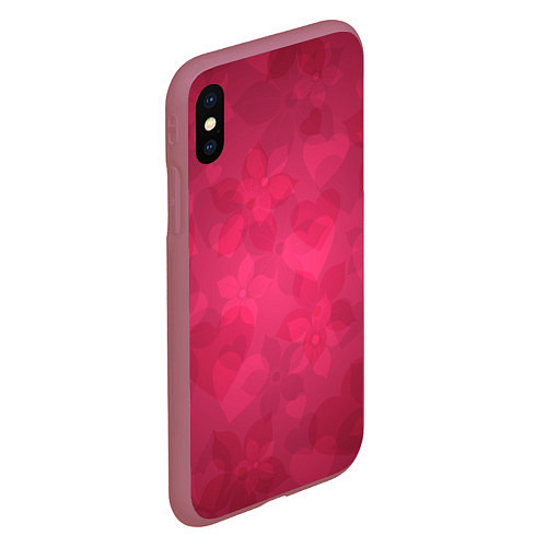 Чехол iPhone XS Max матовый Любовь и счастье / 3D-Малиновый – фото 2