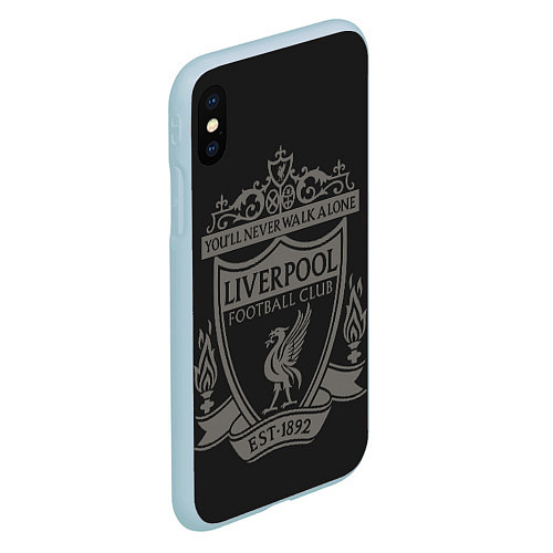 Чехол iPhone XS Max матовый Liverpool - Classic Est 1892 / 3D-Голубой – фото 2