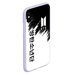 Чехол iPhone XS Max матовый BTS: White & Black, цвет: 3D-светло-сиреневый — фото 2