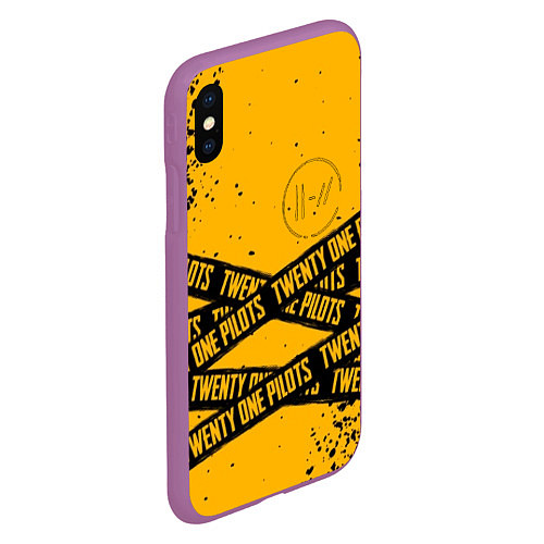 Чехол iPhone XS Max матовый 21 Pilots: Yellow Levitate / 3D-Фиолетовый – фото 2