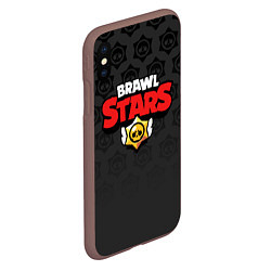 Чехол iPhone XS Max матовый Brawl Stars: Black Team, цвет: 3D-коричневый — фото 2