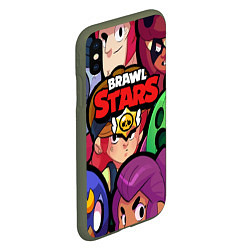 Чехол iPhone XS Max матовый Brawl Stars: Heroes, цвет: 3D-темно-зеленый — фото 2