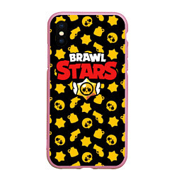 Чехол iPhone XS Max матовый Brawl Stars: Yellow Style, цвет: 3D-розовый