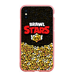 Чехол iPhone XS Max матовый Brawl Stars: Black Style, цвет: 3D-баблгам