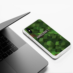 Чехол iPhone XS Max матовый MINECRAFT FOREST, цвет: 3D-белый — фото 2