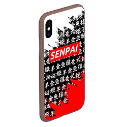 Чехол iPhone XS Max матовый SENPAI, цвет: 3D-коричневый — фото 2