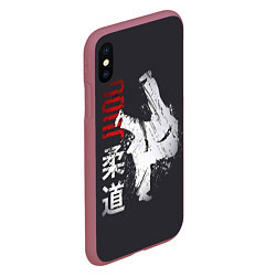 Чехол iPhone XS Max матовый Judo Warrior, цвет: 3D-малиновый — фото 2