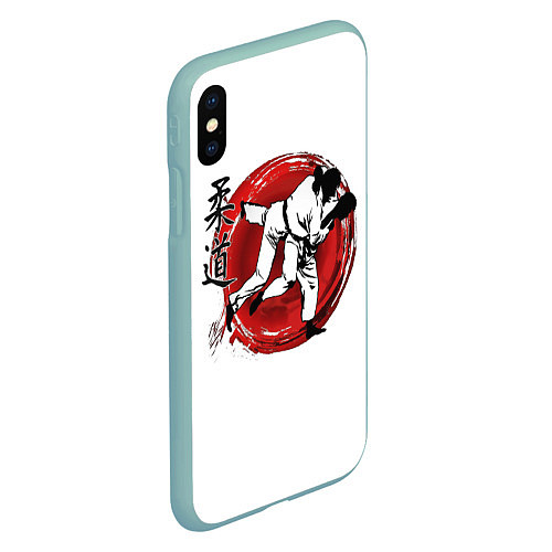 Чехол iPhone XS Max матовый Judo: Japan / 3D-Мятный – фото 2