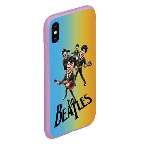 Чехол iPhone XS Max матовый The Beatles - world legend / 3D-Сиреневый – фото 2