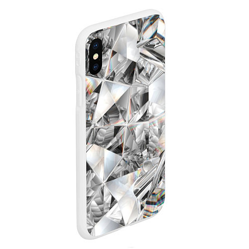 Чехол iPhone XS Max матовый Бриллиантовый блеск / 3D-Белый – фото 2