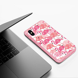 Чехол iPhone XS Max матовый Рай фламинго, цвет: 3D-баблгам — фото 2