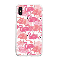 Чехол iPhone XS Max матовый Рай фламинго