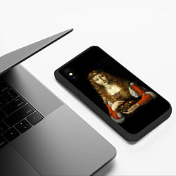 Чехол iPhone XS Max матовый Девушка с вишнями, цвет: 3D-черный — фото 2