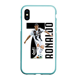 Чехол iPhone XS Max матовый Ronaldo the best, цвет: 3D-мятный