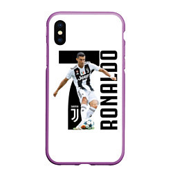 Чехол iPhone XS Max матовый Ronaldo the best, цвет: 3D-фиолетовый