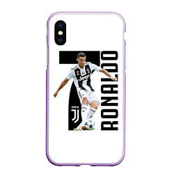 Чехол iPhone XS Max матовый Ronaldo the best, цвет: 3D-сиреневый
