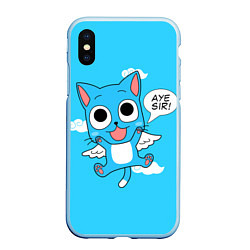 Чехол iPhone XS Max матовый Fairy Tail: Happy, цвет: 3D-голубой