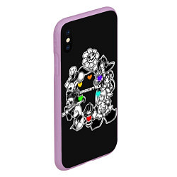Чехол iPhone XS Max матовый Undertale, цвет: 3D-сиреневый — фото 2