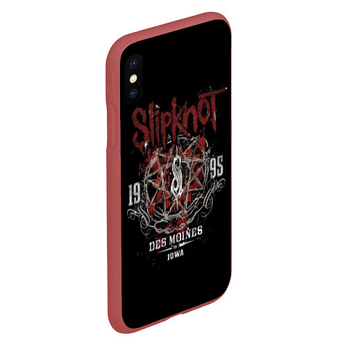 Чехол iPhone XS Max матовый Slipknot 1995 / 3D-Красный – фото 2