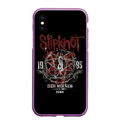 Чехол iPhone XS Max матовый Slipknot 1995, цвет: 3D-фиолетовый