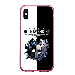 Чехол iPhone XS Max матовый Hollow Knight Black & White, цвет: 3D-малиновый