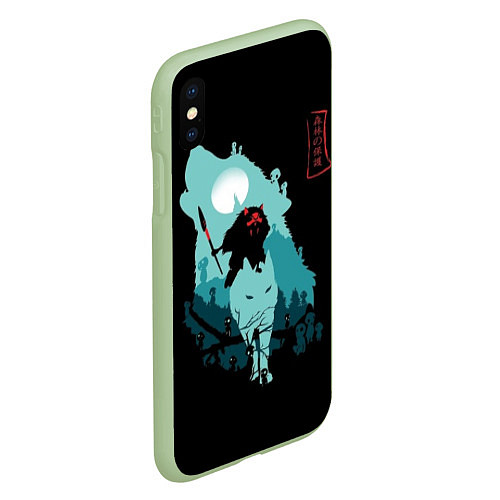 Чехол iPhone XS Max матовый Princess Mononoke / 3D-Салатовый – фото 2