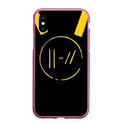 Чехол iPhone XS Max матовый 21 Pilots: Logo, цвет: 3D-малиновый