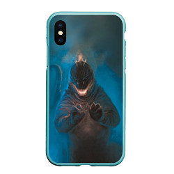 Чехол iPhone XS Max матовый Blue Godzilla