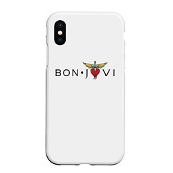 Чехол iPhone XS Max матовый Bon Jovi, цвет: 3D-белый
