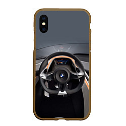 Чехол iPhone XS Max матовый BMW - salon, цвет: 3D-коричневый