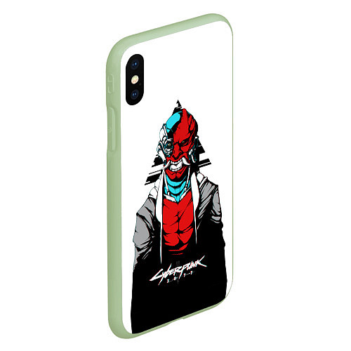 Чехол iPhone XS Max матовый Cyberpubk 2077 / 3D-Салатовый – фото 2