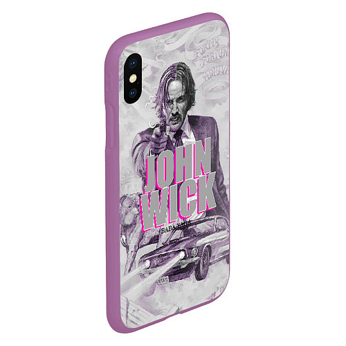 Чехол iPhone XS Max матовый John Wick / 3D-Фиолетовый – фото 2