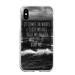 Чехол iPhone XS Max матовый Bring Me The Horizon - it comes in waves, цвет: 3D-белый