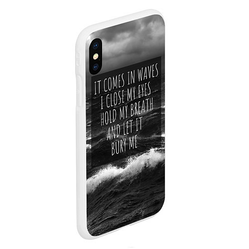 Чехол iPhone XS Max матовый Bring Me The Horizon - it comes in waves / 3D-Белый – фото 2